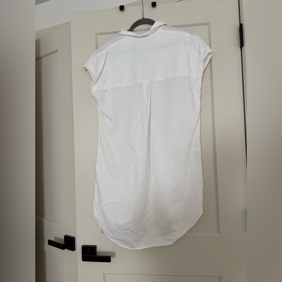 Banana Republic Elegant White linen Popover mini Dress size xs - Picture 4 of 5